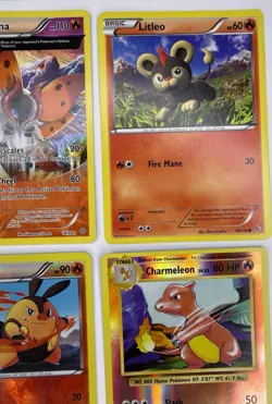 Pokemon Fire-Type Card Lot – Charmander, Charmeleon, Salazzle GX, Volcarona - Image 4