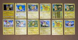 Pokemon Pikachu & Raichu Card Lot – 12 Cards Mixed Set Including Surfing Pikachu - Image 1