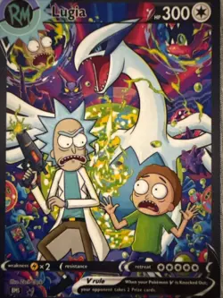 ✨ Lugia Rick and Morty- Ultra Rare Holo Fan Art Card - Non Tcg - Image 2