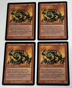 MTG Scourge SIEGE-GANG COMMANDER x4 *Light-Play *playset *old frame/1st printing - Image 1