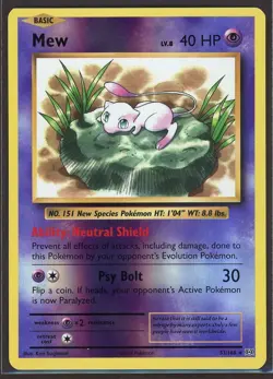 Mew 53/108 Reverse Holo Rare XY Evolutions Pokemon Card - Lightly Played - Image 1