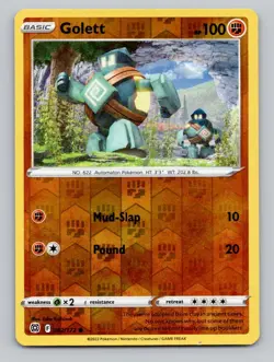 Golett 082/172 Common Brilliant Stars Pokemon Reverse Holo Near Mint - Image 1