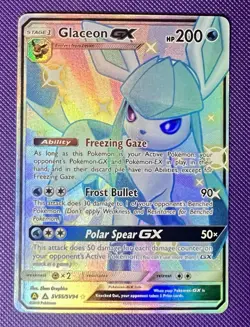 POKEMON GLACEON GX SV55/SV94 HIDDEN FATES FULL ART SHINY HOLO RATE NM TCG - Image 1