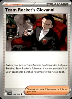 Team Rocket's Giovanni 204/217 Pokemon Ascended Heroes Uncommon NM - Image 1