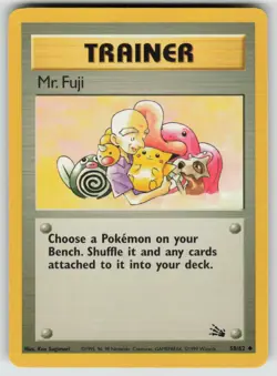 Mr. Fuji Unlimited 58/62 Uncommon Fossil Pokemon NM - Image 1