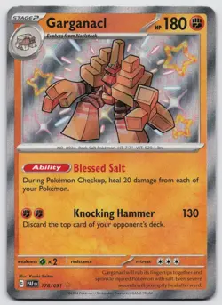 Garganacl 178/091 Shiny Rare Paldean Fates Pokemon Near Mint - Image 1