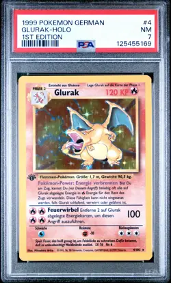 1999 POKEMON GERMAN 1ST EDITION #4 GLURAK-HOLO PSA 7 - Image 1