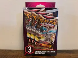 Pokemon TCG : Sword & Shield LOST ORIGIN 3 Booster Pack Hanger Box - Sealed - Image 1