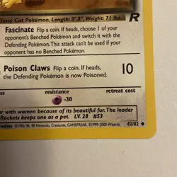 2000 Pokemon Team Rocket 1st Edition Dark Persian 42/82 Uncommon NM Near Mint - Image 3