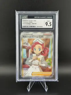 Pokemon Center Lady (Full Art) 185/185 Swsh04: Vivid Voltage Holo CGC 9.5 - Image 1