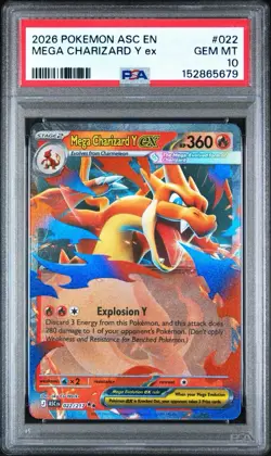 2026 POKEMON ASC EN-ASCENDED HEROES #022 MEGA CHARIZARD Y EX PSA 10 - Image 1