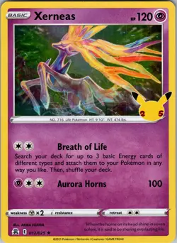 Xerneas 012/025 Celebrations Pokemon TCG LP-NM - Image 1