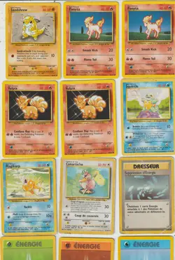 Lot 12 anciennes cartes POKEMON 1999 SET DE BASE EX/GOOD Magicarpe (BS 35) EN+FR - Image 1