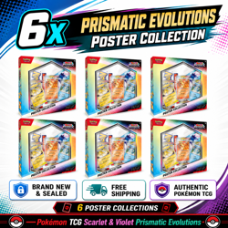 6x Pokemon TCG Prismatic Evolutions Poster Collection *BRAND NEW & SEALED* - Image 1