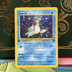Pokemon TCG Lapras 10/62 Fossil 1st Edition Holo Rare LP + NM - - Image 1