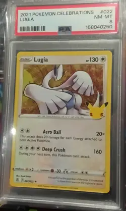 2021 POKEMON CELEBRATIONS #022 LUGIA PSA 8 - Image 1