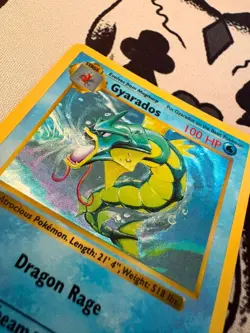 Pokemon Gyarados 6/102 Base Set Shadowless Holo Rare WOTC Vintage 1999 LP - Image 3