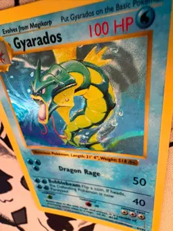 Pokemon Gyarados 6/102 Base Set Shadowless Holo Rare WOTC Vintage 1999 LP - Image 4