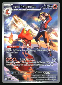 ETHAN'S MAGCARGO 222/217 ILLUSTRATION RARE ASCENDED HEROES POKEMON HOLO NM/M - Image 1
