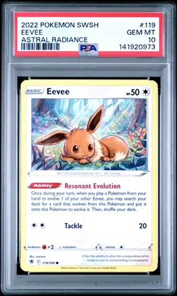 2022 POKEMON SWORD & SHIELD ASTRAL RADIANCE #119 EEVEE PSA 10 - Image 1