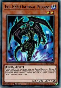Yugioh Evil HERO Infernal Prodigy (Blue) LDS3-EN024 1st Edition Ultra Rare NM - Image 1