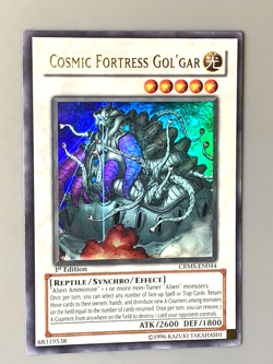 yugioh Cosmic Fortress Gol'Gar CRMS-EN044 Ultra Rare 1st Edition near mint - Image 2
