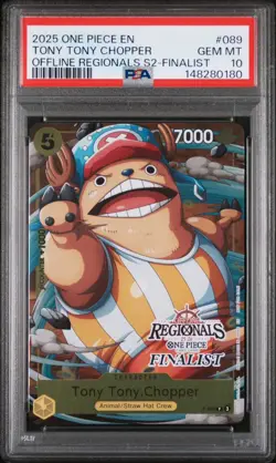 2025 ONE PIECE OFFLINE REGIONALS SEASON 2 TONY TONY CHOPPER S2-FINALIST Psa 10 - Image 1
