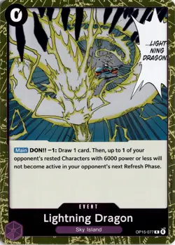 Lightning Dragon R Adventure on Kami's Island OP15-077 One Piece TCG - Image 1
