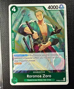 Bandai One Piece Roronoa Zoro PRB02-006 Rare Alt Art Foil EN - Image 1