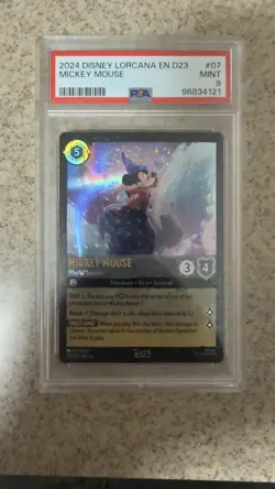 2024 Disney Lorcana Mickey Mouse Playful Sorcerer D23 #07 PSA 9 - Image 1