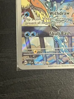 Pokemon TCG Squirtle Stellar Crown Illustration Card 148/142 Near Mint + Case - Image 5