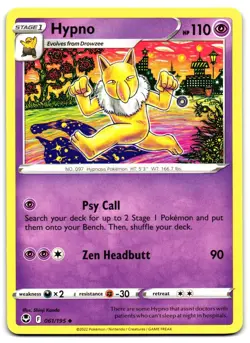 Hypno 061/195 - Silver Tempest Uncommon Pokemon TCG - LP Card - Image 1