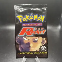 POKEMON TCG 2000 Team Rocket 1st Edition Empty Booster Pack GIOVANNI Art - Image 1