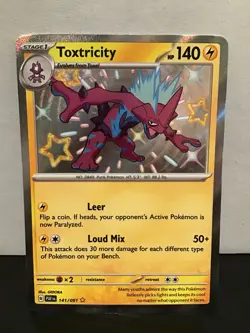Toxtricity 141/091 Pokemon Paldean Fates Shiny Holo Rare - Image 1
