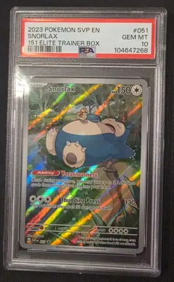 Snorlax Illustration Promo Pokemon 151 Elite Trainer Box SVP 051 PSA 10 - Image 1