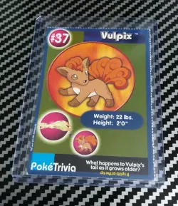 LP- Vulpix Perforated #37 Pokemon Burger King PokeTrivia Original 1999 - Image 1