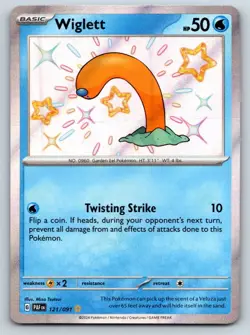 Wiglett 121/091 Shiny Rare Paldean Fates Pokemon Holo Near Mint - Image 1