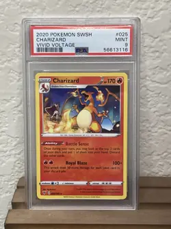 2020 Pokemon SWSH Vivid Voltage Charizard #025 PSA 9 - Image 1