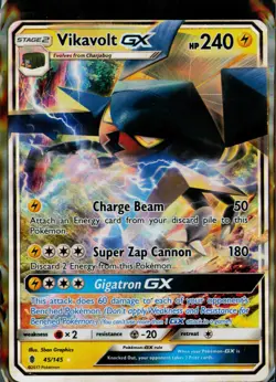 Vikavolt GX 45/145 Holo Ultra Rare Guardians Rising Pokemon HP - Image 1