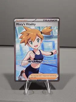 Pokemon Misty's Vitality 111/084 Ultra Rare Pitch Black Holo Near Mint Full Art - Image 1