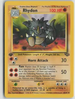 Rhydon 45/64 Uncommon Jungle Pokemon 1st Edition Near Mint - Image 1