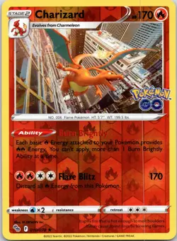 Charizard Reverse Holo Rare Pokemon GO 010/078 NM - Image 1