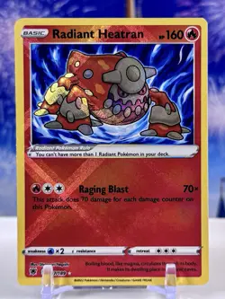 Pokemon TCG Radiant Heatran 027/189 SWSH10: Astral Radiance Radiant Holo Rare - Image 1
