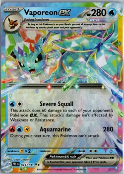 VAPOREON EX PRISMATIC EVOLUTIONS 023 DOUBLE RARE NM/M HOLO - Image 1