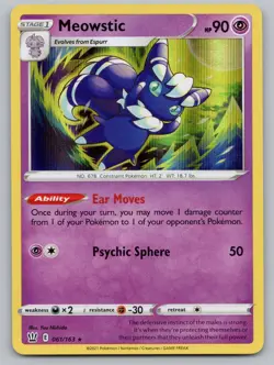 Meowstic 061/163 Holo Rare Battle Styles Pokemon NM/M - Image 1