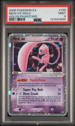 Mew EX PSA 9 - 100/110 - Pokemon Holon Phantoms Holo Rare - Image 1