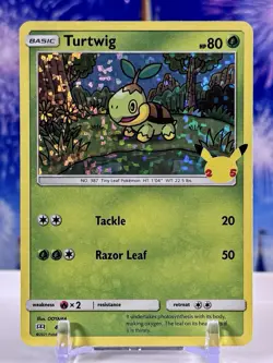 Pokemon TCG Turtwig 004/025 Celebrations Holo Rare - Image 1