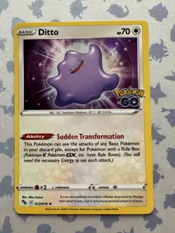 Ditto - 053/078 - Rare Holo - Pokemon Go English- Pack Fresh - Image 1