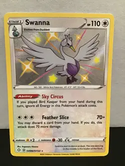 Swanna SV096/SV122 Shiny Holo Rare Pokemon Shining Fates - Image 1