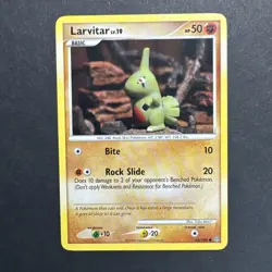 Pokemon TCG Larvitar 63/100 Stormfront LP (4) - Image 1